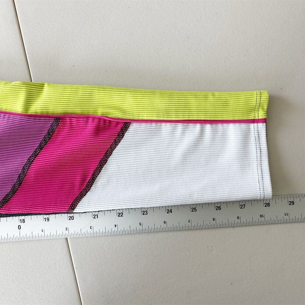 Beach Riot Bailey Colorblock Leggings Size L Black Multi Neon‎ Ribbed High Rise - Picture 9 of 10